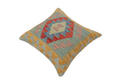 handmade Traditional Pillow Blue Red Hand-Woven SQUARE 100% WOOL Hand woven turkish pillow PILLOW