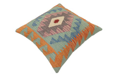 handmade Traditional Pillow Blue Gray Hand-Woven SQUARE 100% WOOL Hand woven turkish pillow PILLOW