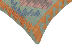 handmade Traditional Pillow Blue Gray Hand-Woven SQUARE 100% WOOL Hand woven turkish pillow PILLOW