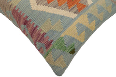 handmade Traditional Pillow Blue Rust Hand-Woven SQUARE 100% WOOL Hand woven turkish pillow PILLOW