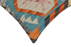 handmade Traditional Pillow Rust Blue Hand-Woven SQUARE 100% WOOL Hand woven turkish pillow2' x 2'