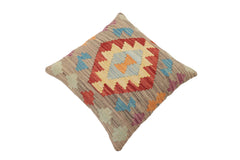 handmade Traditional Pillow Gray Red Hand-Woven SQUARE 100% WOOL Hand woven turkish pillow2' x 2'