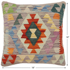 handmade Traditional Pillow Rust Blue Hand-Woven SQUARE 100% WOOL Hand woven turkish pillow2' x 2'