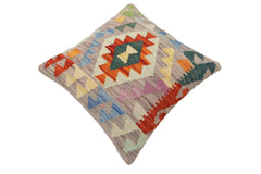 handmade Traditional Pillow Rust Blue Hand-Woven SQUARE 100% WOOL Hand woven turkish pillow2' x 2'