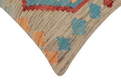 handmade Traditional Pillow Gray Red Hand-Woven SQUARE 100% WOOL Hand woven turkish pillow2' x 2'