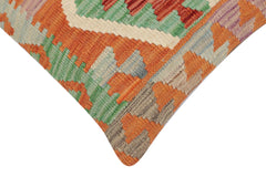 handmade Traditional Pillow Rust Blue Hand-Woven SQUARE 100% WOOL Hand woven turkish pillow2' x 2'