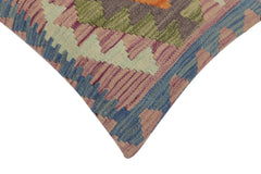 handmade Traditional Pillow Blue Gray Hand-Woven SQUARE 100% WOOL Hand woven turkish pillow2' x 2'