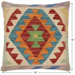 handmade Traditional Pillow Red Rust Hand-Woven SQUARE 100% WOOL Hand woven turkish pillow2' x 2'