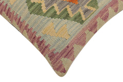 handmade Traditional Pillow Blue Rust Hand-Woven SQUARE 100% WOOL Hand woven turkish pillow2' x 2'