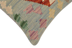 handmade Traditional Pillow Blue Rust Hand-Woven SQUARE 100% WOOL Hand woven turkish pillow 2 x 2