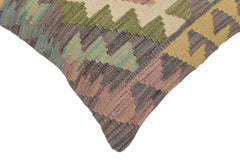 handmade Traditional Pillow Gray Red Hand-Woven SQUARE 100% WOOL Hand woven turkish pillow2' x 2'