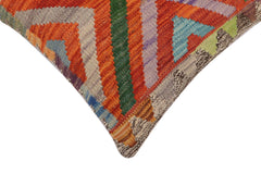 handmade Traditional Pillow Rust Blue Hand-Woven SQUARE 100% WOOL  Hand woven turkish pillow  2 x 2