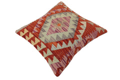 handmade Traditional Pillow Rust Blue Hand-Woven SQUARE 100% WOOL Hand woven turkish pillow2' x 2'