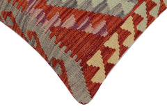 handmade Traditional Pillow Rust Blue Hand-Woven SQUARE 100% WOOL Hand woven turkish pillow2' x 2'