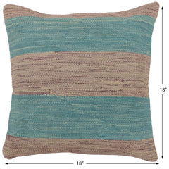 handmade Modern Pillow Blue Purple Hand-Woven SQUARE 100% WOOL Hand woven turkish pillow 2 x 2