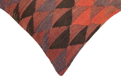 handmade Traditional Pillow Red Brown Hand-Woven SQUARE 100% WOOL Hand woven turkish pillow2' x 2'