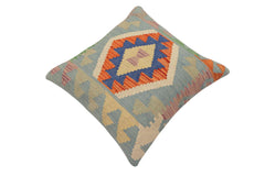 handmade Traditional Pillow Blue Rust Hand-Woven SQUARE 100% WOOL Hand woven turkish pillow PILLOW