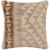 handmade Traditional Pillow Beige Tan Hand-Woven SQUARE 100% WOOL Hand woven turkish pillow2' x 2'