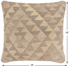 handmade Traditional Pillow Beige Brown Hand-Woven SQUARE 100% WOOL Hand woven turkish pillow2' x 2'