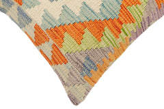 handmade Traditional Pillow Blue Rust Hand-Woven SQUARE 100% WOOL Hand woven turkish pillow 2 x 2