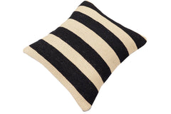 handmade Modern Pillow Beige Black Hand-Woven SQUARE 100% WOOL Hand woven turkish pillow 2 x 2