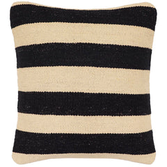 handmade Modern Pillow Beige Black Hand-Woven SQUARE 100% WOOL Hand woven turkish pillow 2 x 2
