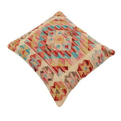 handmade Traditional Pillow Beige Rust Hand-Woven SQUARE 100% WOOL Hand woven turkish pillow 2 x 2