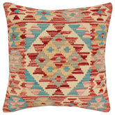 handmade Traditional Pillow Rust Beige Hand-Woven SQUARE 100% WOOL Hand woven turkish pillow2' x 2'