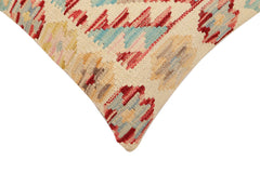 handmade Traditional Pillow Beige Rust Hand-Woven SQUARE 100% WOOL Hand woven turkish pillow2' x 2'