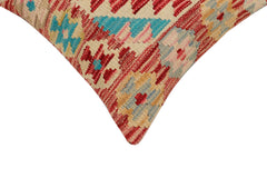 handmade Traditional Pillow Rust Blue Hand-Woven SQUARE 100% WOOL Hand woven turkish pillow2' x 2'