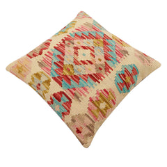 handmade Traditional Pillow Beige Rust Hand-Woven SQUARE 100% WOOL Hand woven turkish pillow2' x 2'