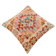 handmade Traditional Pillow Beige Rust Hand-Woven SQUARE 100% WOOL Hand woven turkish pillow 2 x 2