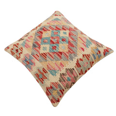 handmade Traditional Pillow Beige Rust Hand-Woven SQUARE 100% WOOL Hand woven turkish pillow 2 x 2