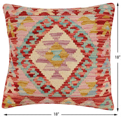 handmade Traditional Pillow Rust Beige Hand-Woven SQUARE 100% WOOL Hand woven turkish pillow2' x 2'