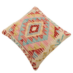 handmade Traditional Pillow Beige Red Hand-Woven SQUARE 100% WOOL Hand woven turkish pillow 2 x 2