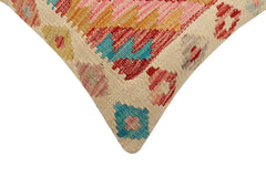 handmade Traditional Pillow Beige Red Hand-Woven SQUARE 100% WOOL Hand woven turkish pillow 2 x 2