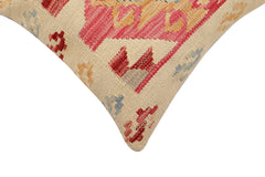 handmade Traditional Pillow Beige Red Hand-Woven SQUARE 100% WOOL  Hand woven turkish pillow  3 x 5