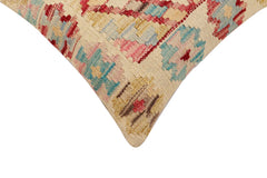 handmade Traditional Pillow Beige Red Hand-Woven SQUARE 100% WOOL Hand woven turkish pillow2' x 2'