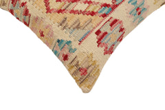 handmade Traditional Pillow Beige Red Hand-Woven SQUARE 100% WOOL Hand woven turkish pillow2' x 2'