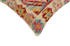 handmade Traditional Pillow Beige Red Hand-Woven SQUARE 100% WOOL Hand woven turkish pillow2' x 2'