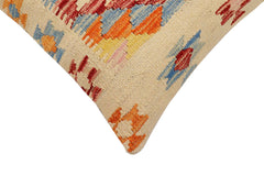 handmade Traditional Pillow Beige Rust Hand-Woven SQUARE 100% WOOL Hand woven turkish pillow2' x 2'