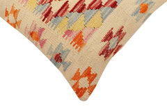 handmade Traditional Pillow Beige Rust Hand-Woven SQUARE 100% WOOL Hand woven turkish pillow2' x 2'