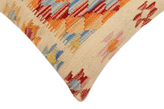 handmade Traditional Pillow Beige Rust Hand-Woven SQUARE 100% WOOL Hand woven turkish pillow2' x 2'