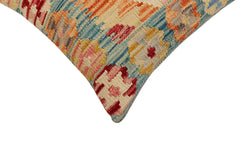 handmade Traditional Pillow Blue Rust Hand-Woven SQUARE 100% WOOL Hand woven turkish pillow 3 x 5