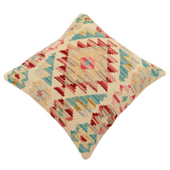 handmade Traditional Pillow Beige Red Hand-Woven SQUARE 100% WOOL Hand woven turkish pillow2' x 2'