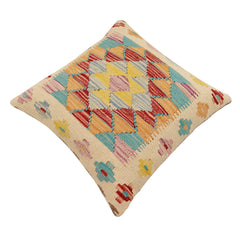 handmade Traditional Pillow Beige Rust Hand-Woven SQUARE 100% WOOL Hand woven turkish pillow2' x 2'