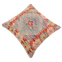 handmade Traditional Pillow Red Blue Hand-Woven SQUARE 100% WOOL  Hand woven turkish pillow  2 x 2
