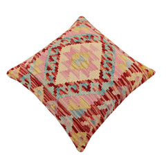 handmade Traditional Pillow Red Blue Hand-Woven SQUARE 100% WOOL Hand woven turkish pillow2' x 2'