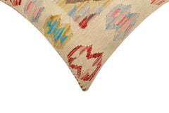 handmade Traditional Pillow Beige Red Hand-Woven SQUARE 100% WOOL Hand woven turkish pillow2' x 2'