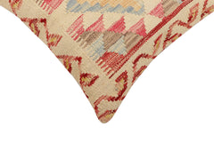 handmade Traditional Pillow Beige Red Hand-Woven SQUARE 100% WOOL Hand woven turkish pillow 2 x 2